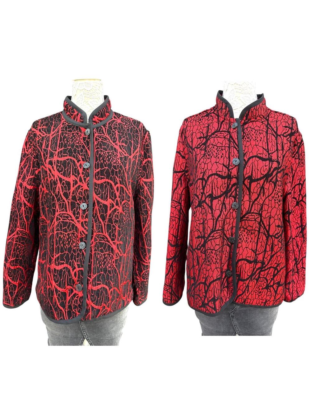 Koret Reversible Quilted Jacket Red Black Avant Garde‎ Statement Outerwеаr